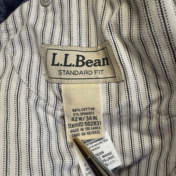 LL Bean Corduroy Pants Men’s Size 42x34 Brown Cotton Standard Fit Soft Warm - Picture 3 of 8